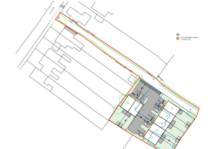 Outline plans for the seven new homes in Knowle (image via planning application)