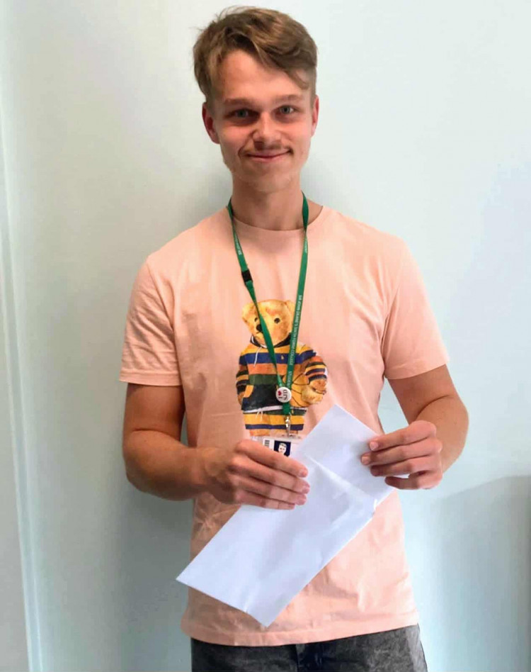 Justin Nowak, 16, from Crewe, has made history at his school by achieving 13 Grade 9s at GCSE, the highest possible grade in every subject (Supplied).