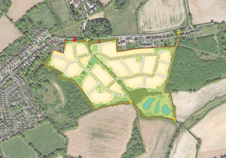 Outline plans for Taylor Wimpey's proposed 330 homes in Hockley Heath (image supplied)