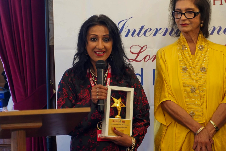 Parveen Smith, 55, of Crewe, has been awarded the prestigious United Nations Global Peace Council Award (Supplied).