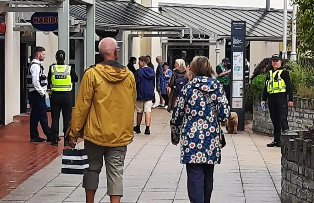 Police in Street boost patrols at Clarks Village and High Street to tackle rising shoplifting, urging businesses to report all incidents.