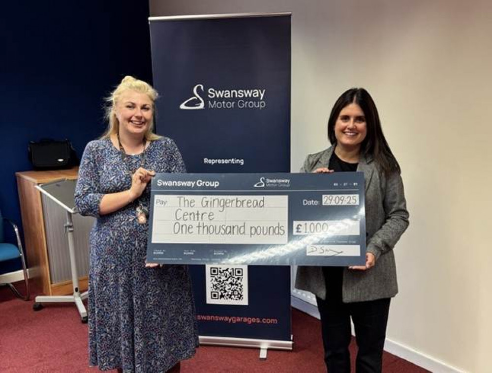 L-R: Jess Druce, Fundraising Manager at The Gingerbread Centre, alongside Emma Goodall, Dealership Marketing Manager at Swansway Motor Group. (Swansway)