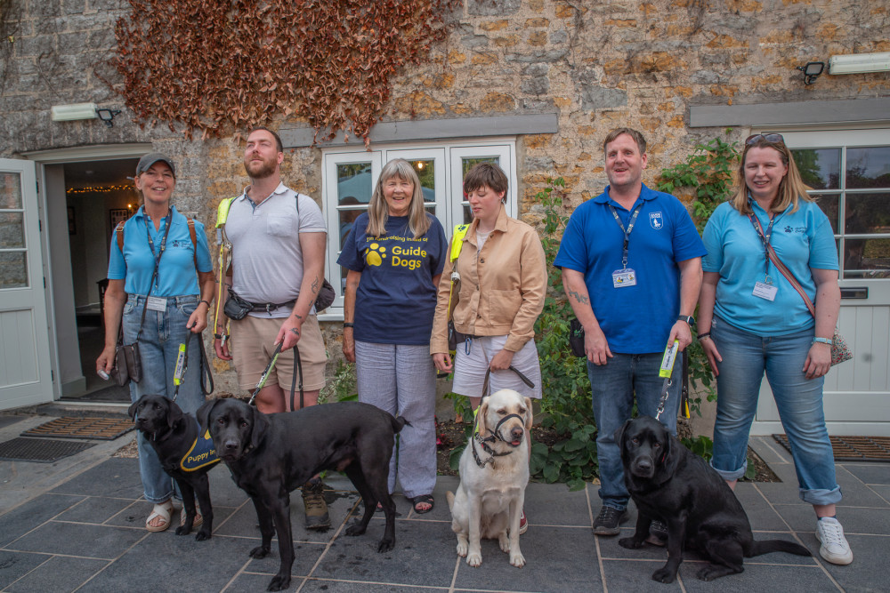 Supporters including guide dog owners and volunteer puppy raisers attended the event
