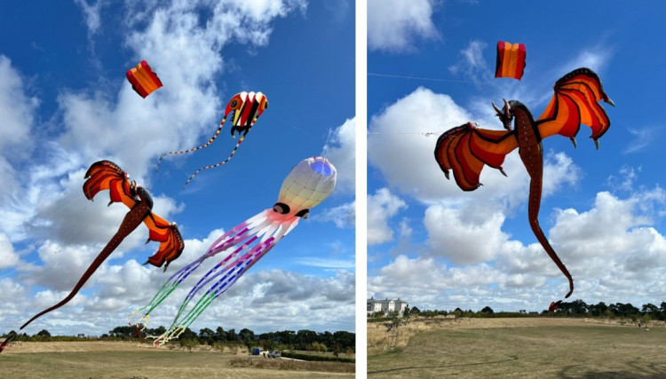 Test flights were held at the Great Field – courtesy White Horse Kite Flyers