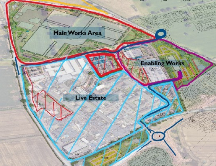 The existing and new Crewe hospital site in Leighton (MCHFT).