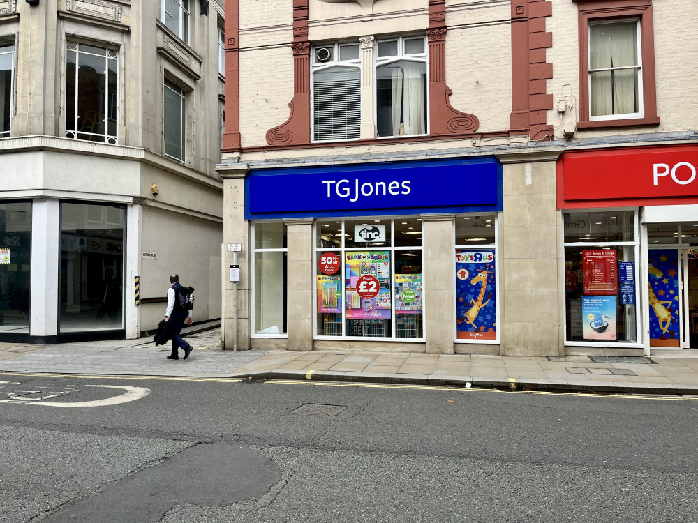 WHSmith on George Street will soon display new TG Jones signage as part of a national rebrand (credit: Planning application).