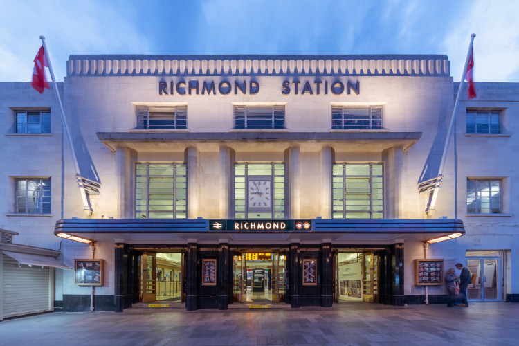 Richmond station’s ticket hall has been returned to its original 1930s art deco style, with restored timber friezes, bronze doors and vintage signage (credit: Railway Heritage Trust and Nina Carrington).