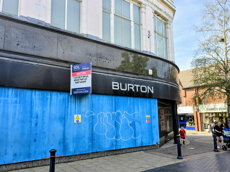 CreweCreates looks set to be moving inside the former Burton Menswear/Dorothy Perkins unit at 77-83 Market Street, utilising all floors (Ryan Parker).