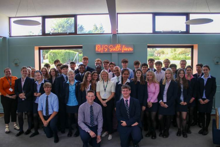 RHS sixth form pupils in the new centre