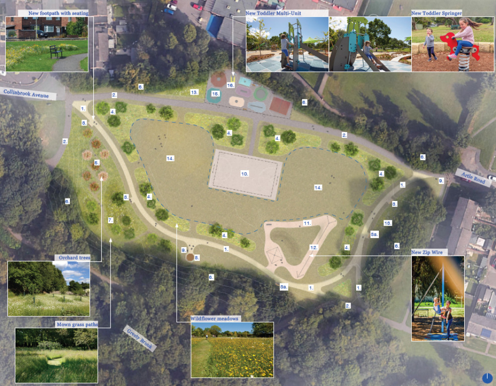 The Pebble Brook Park final design image, set for completion in 2026 (Crewe Town Council).