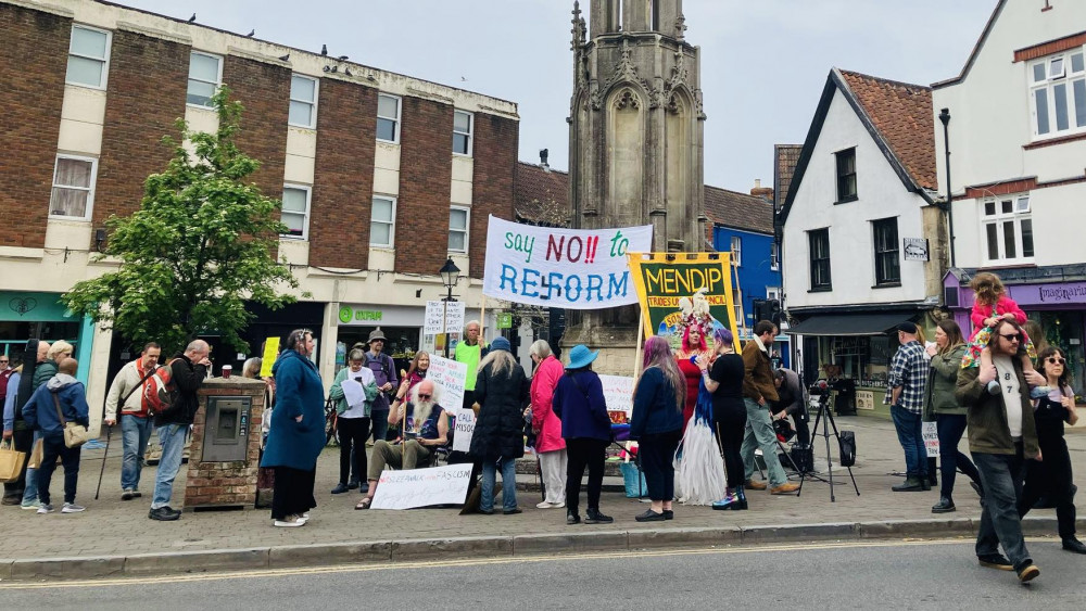 Community Solidarity Glastonbury at the Market Place.