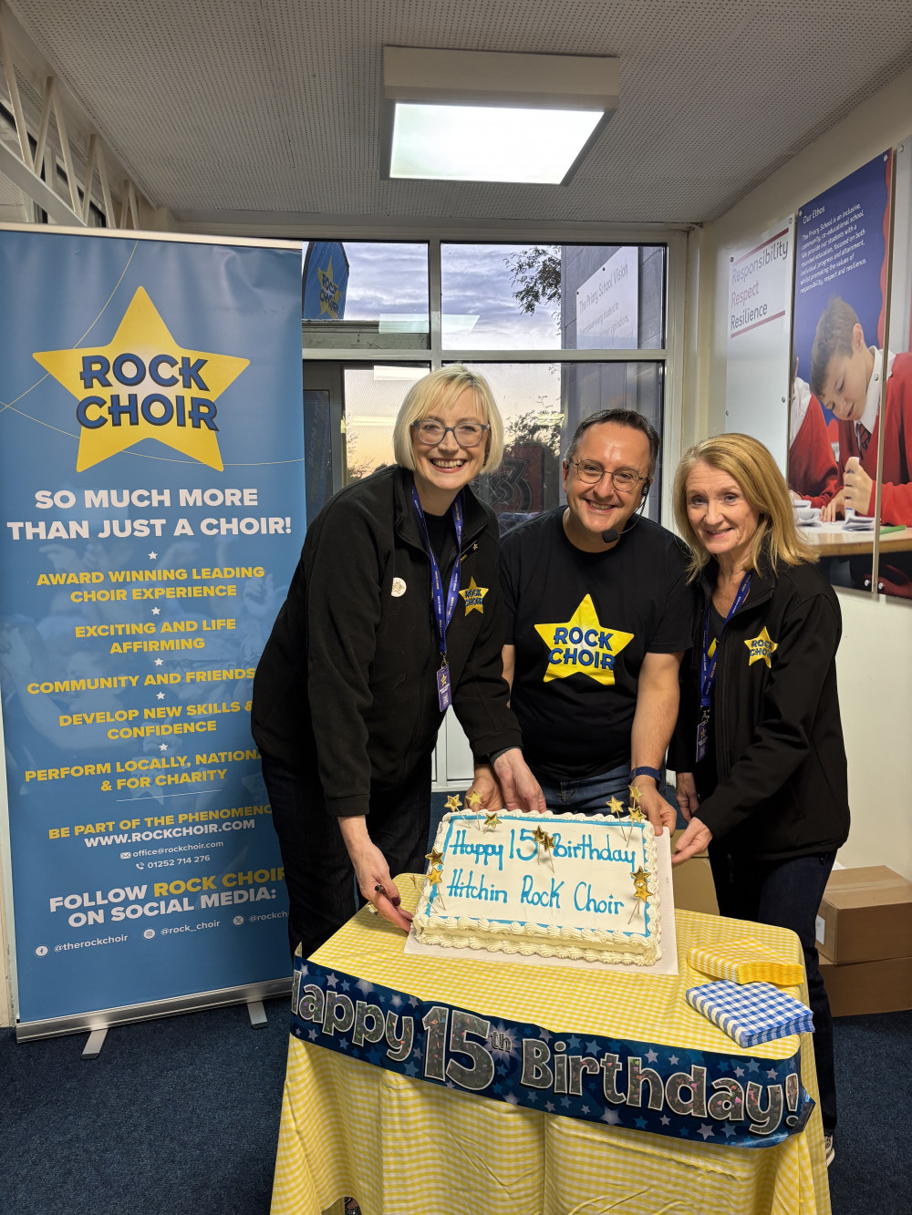 Rob Baker with his two assistants Nikki and Carolyne 