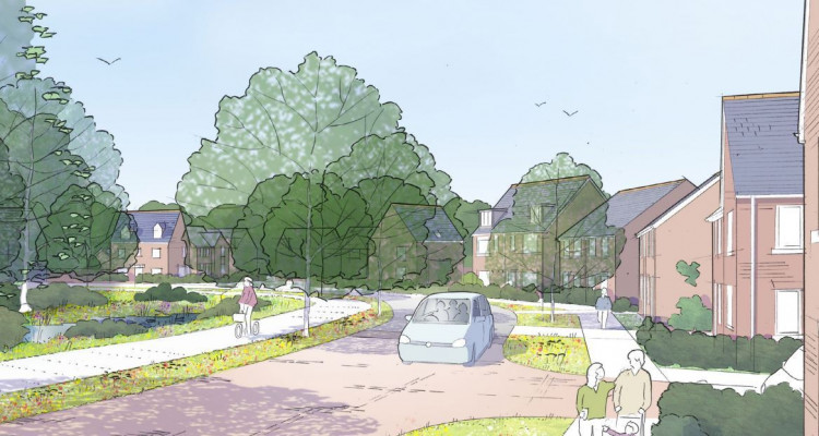 A CGI impression of what new homes in Woodford could look like (Image - Russell LDP)