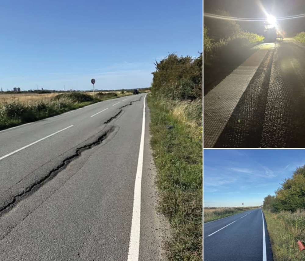 Before, during and after last night's road repairs