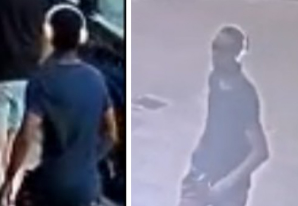 Police have released these images of a person they'd like to talk to, who they believe can assist in enquiries (Images via GMP)