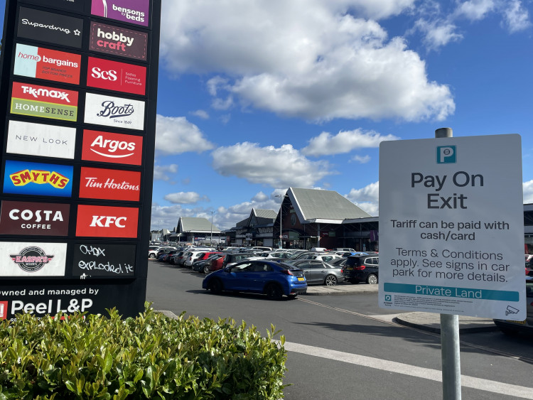 Stockport Retail Park - also known as the Peel Centre - is managed by the Peel Group, whilst the car park is managed by Ocean Parking (Image - Nub News)