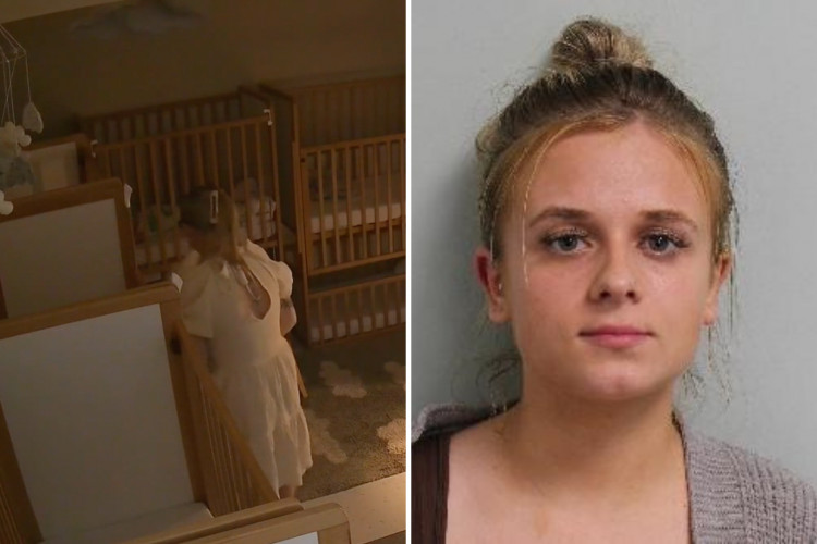 CCTV footage showed Roksana Lecka vaping near babies cots in her care, leading to an eight-year sentence at Kingston Crown Court (credit: Met Police).