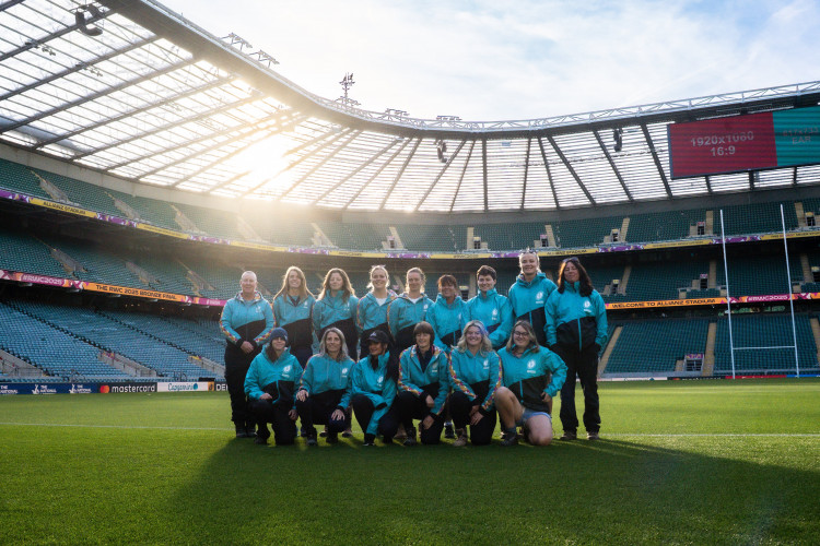 An all-female grounds team will prepare the pitch at Twickenham for the Women’s Rugby World Cup Final, a historic first in the sport (credit: GMA).