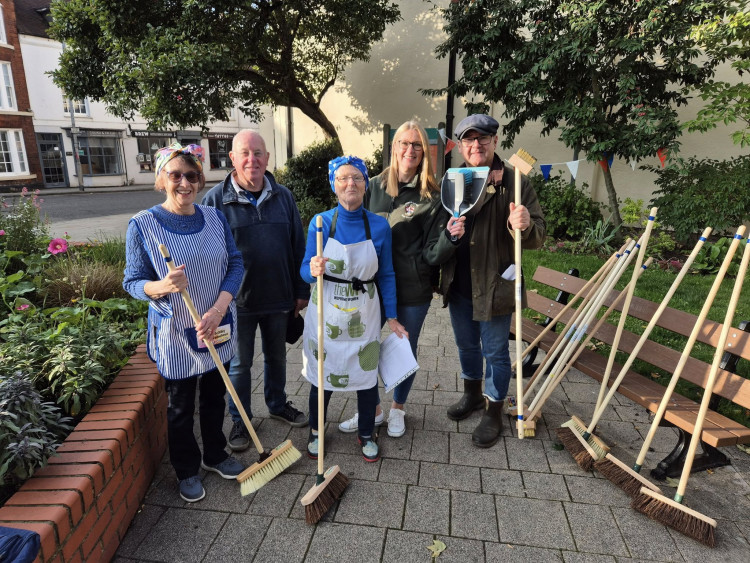 Volunteers were hard at work cleaning up Market Street this weekend, ahead of Ashby's Fabulous (Photo: Ashby Town Council)