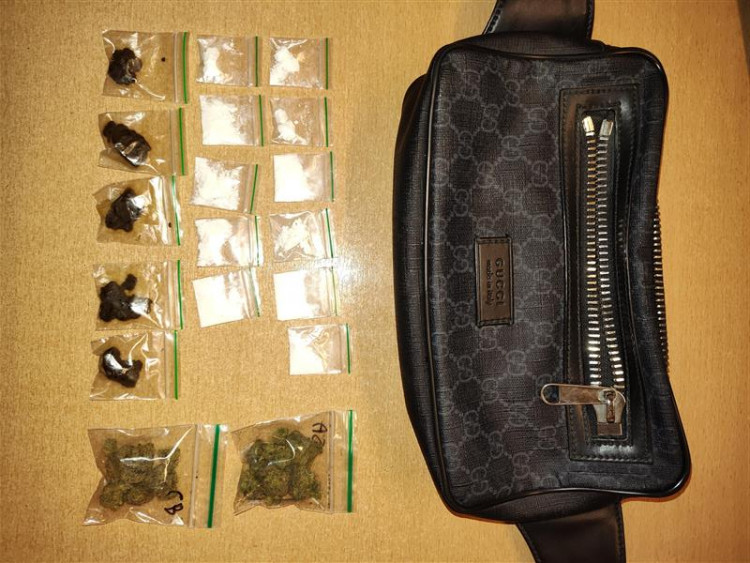 During an investigation into offroad bikes, police searched two males and found an estimated £12,000 in illegal drugs (Image - GMP)