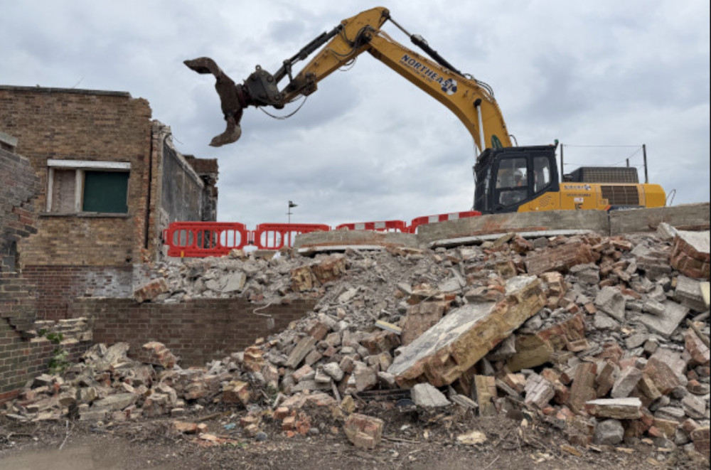 Demolition crews move in at Twickenham Riverside, marking the start of the site’s transformation into new homes, shops and public spaces (credit: Richmond Council).