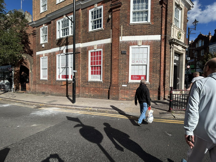 The former Lloyds bank on Surbiton's Claremont Road is currently being transformed into a Gail's bakery (Credit: Nub News)