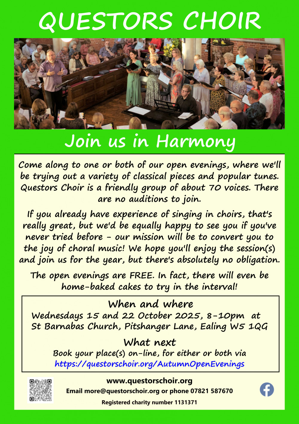 Questors Choir Open evenings