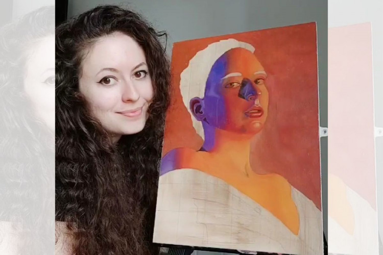 Chester-based Maria often paints in sets and series (Image via: Maria Natalie)
