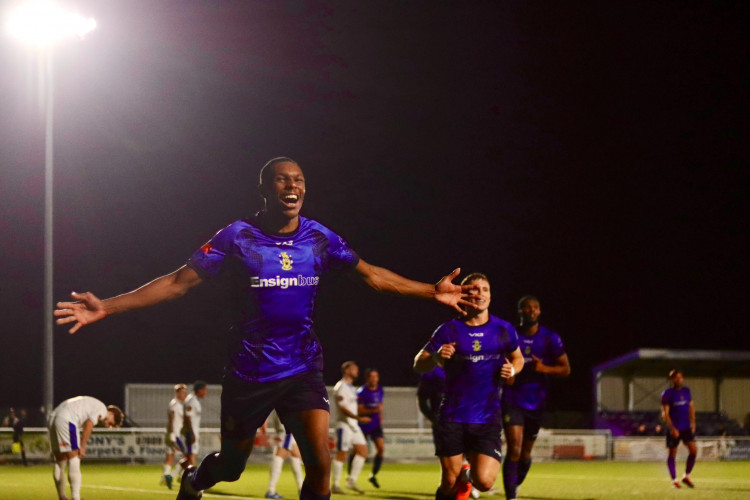 Ryan Charles celebrates the winning goal.