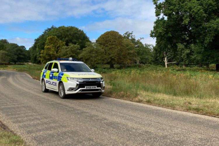 Met Police officers arrested a driver for using nitrous oxide behind the wheel in Richmond Park (credit: MPSRoyal_Parks/X).