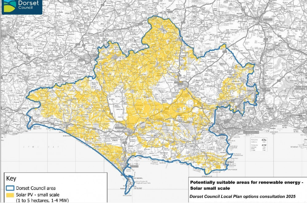 The map for smaller solar sites