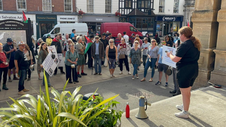 Palestine Youth Movement protest outside Leamington Town Hall (image supplied) 