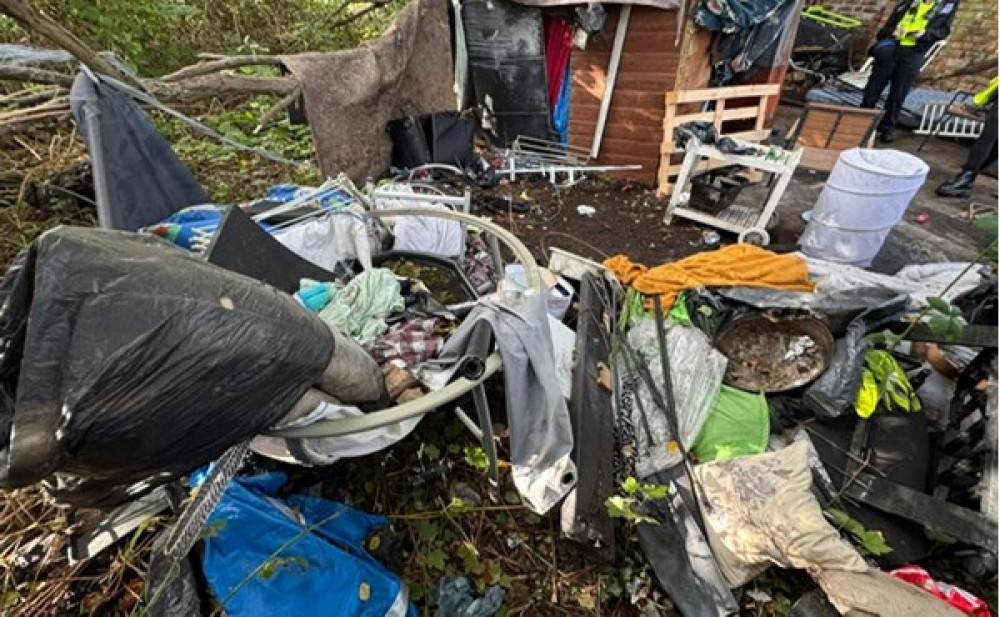 A homeless encampment has been cleared in Fenton. (Staffordshire Police)