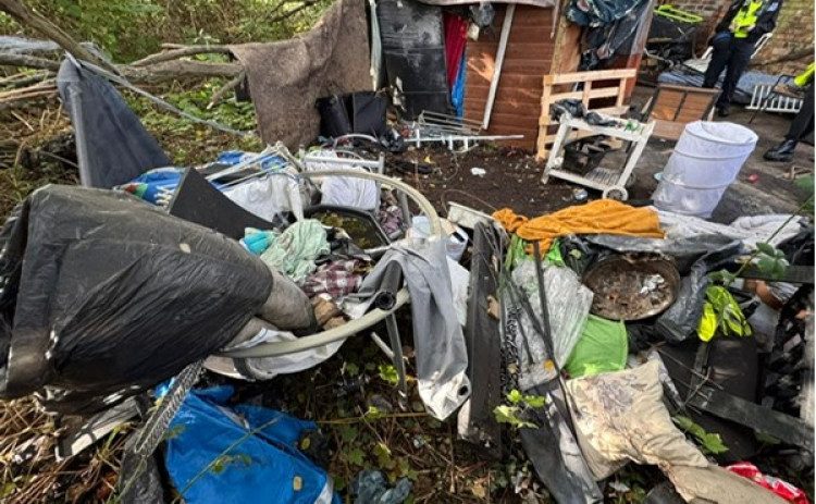 A homeless encampment has been cleared in Fenton. (Staffordshire Police)