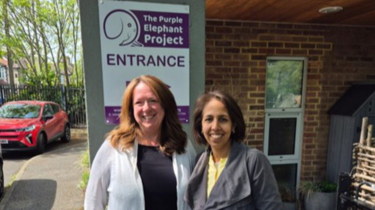 Munira Wilson (right) is raising money for The Purple Elephant Project (credit: Justgiving.com).