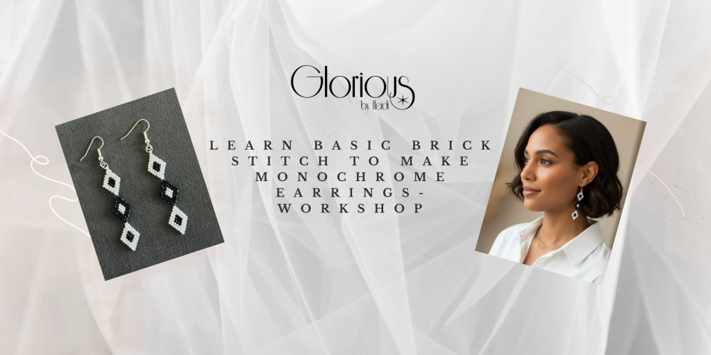 Learn Basic Brick Stitch Beading to Create Monochrome Earrings