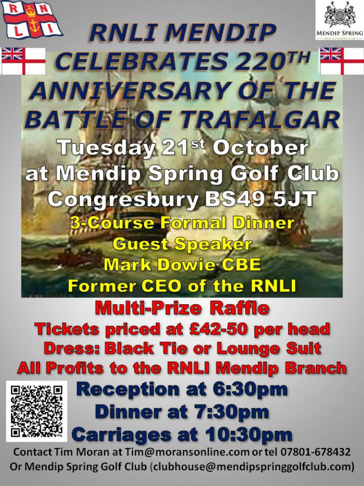RNLI MENDIP CELEBRATES 220 TH ANNIVERSARY OF THE BATTLE OF TRAFALGAR RNLI MENDIP CELEBRATES 220 TH ANNIVERSARY OF THE BATTLE OF TRAFALGAR