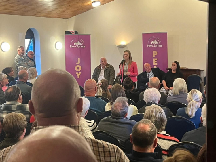 This week a public meeting was held at the Pentecostal church in Eaves Lane which was standing room only. (LDRS)