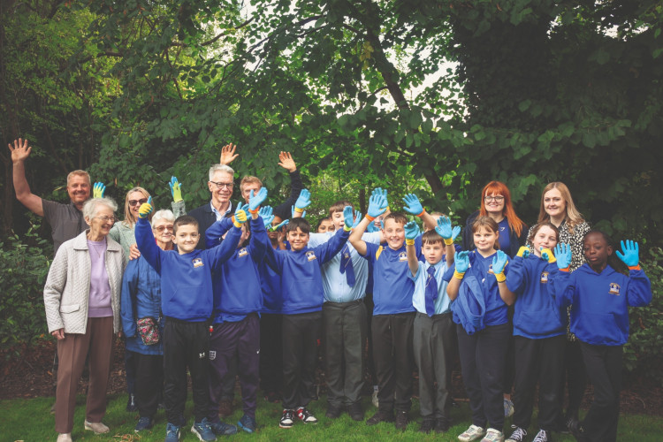 Pupils from St Mary's Catholic Primary School with Brookfields House homeowners. (Adlington Retirement Living)