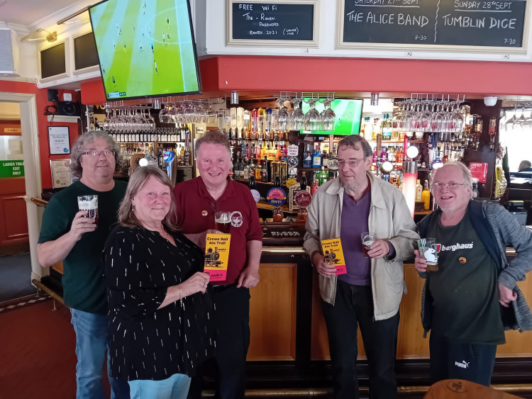 South Cheshire CAMRA volunteers launch the Rail Ale Trail. (Photo: South Cheshire CAMRA)