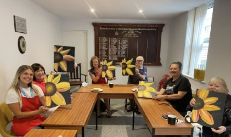 Albert Oddfellows members enjoying a group painting event during Friendship Month