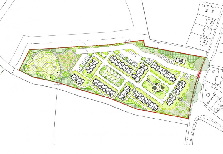 The almshouses could be built near Cromwell Lane (image via planning application)