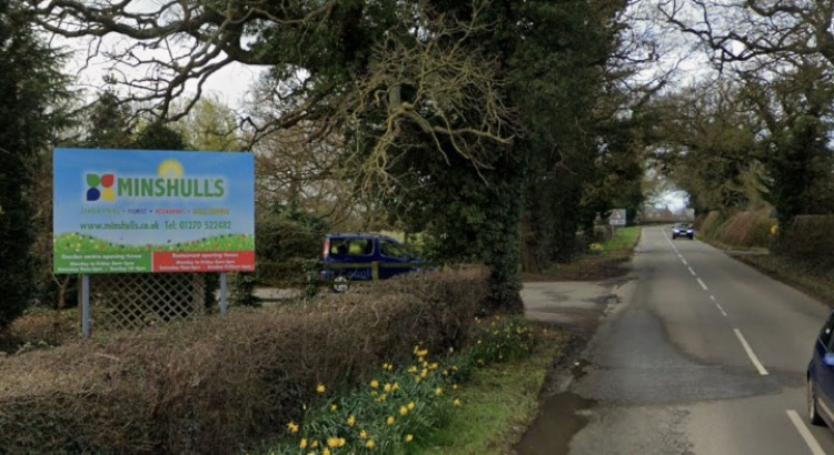 A driver has been taken to hospital following a crash near Minshull's Garden Centre (Credit: Google Maps)