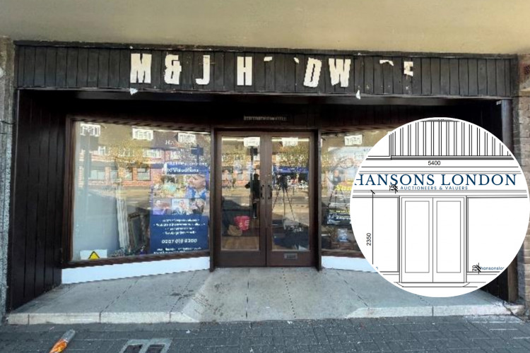 The former M & J Hardware shop on Upper Ham Road will soon display new Hansons Auctioneers signage (credit: Planning application).