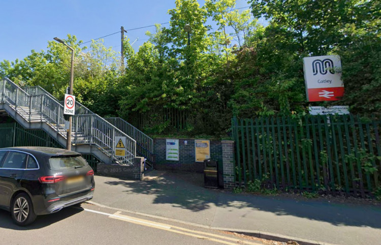 A person was found dead at Gatley railway station at 12pm on Wednesday 8 October 2025 - their death is not being treated as suspicious (Image - Google Maps)