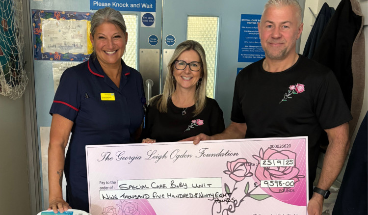 The Georgia Leigh Ogden Foundation has donated nearly £10,000 to Macclesfield hospital's Special Care Baby Unit (Credit: ECNHST)