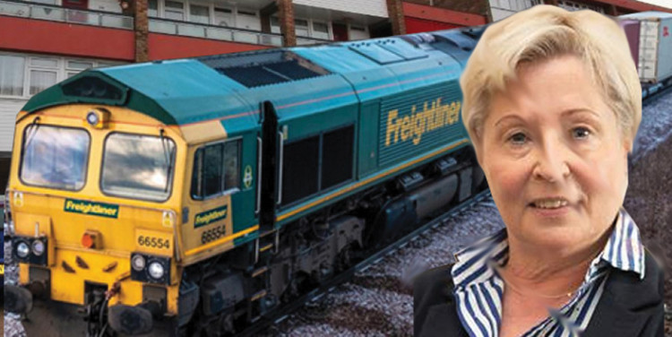 Cllr Val Morris-Cook is concerned over the impact of idling freight train engines.