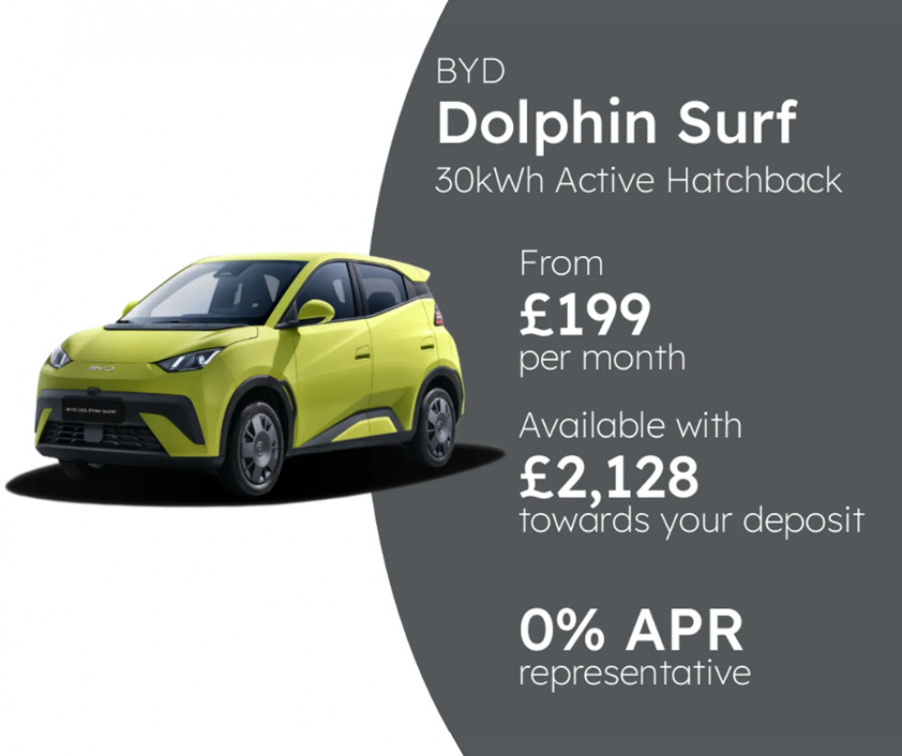 Our Motors Parter at BYD Crewe are delighted to share the BYD DOLPHIN SURF as their Car of the Week (Swansway). Our Motors Parter at BYD Crewe are delighted to share the BYD DOLPHIN SURF as their Car of the Week (Swansway).