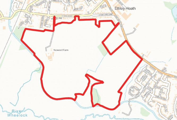 The application site Off Hind Heath Road at Sandbach (Tor&Co) The Application Site Off Hind Heath Road At Sandbach (Tor&Co from planning documents)