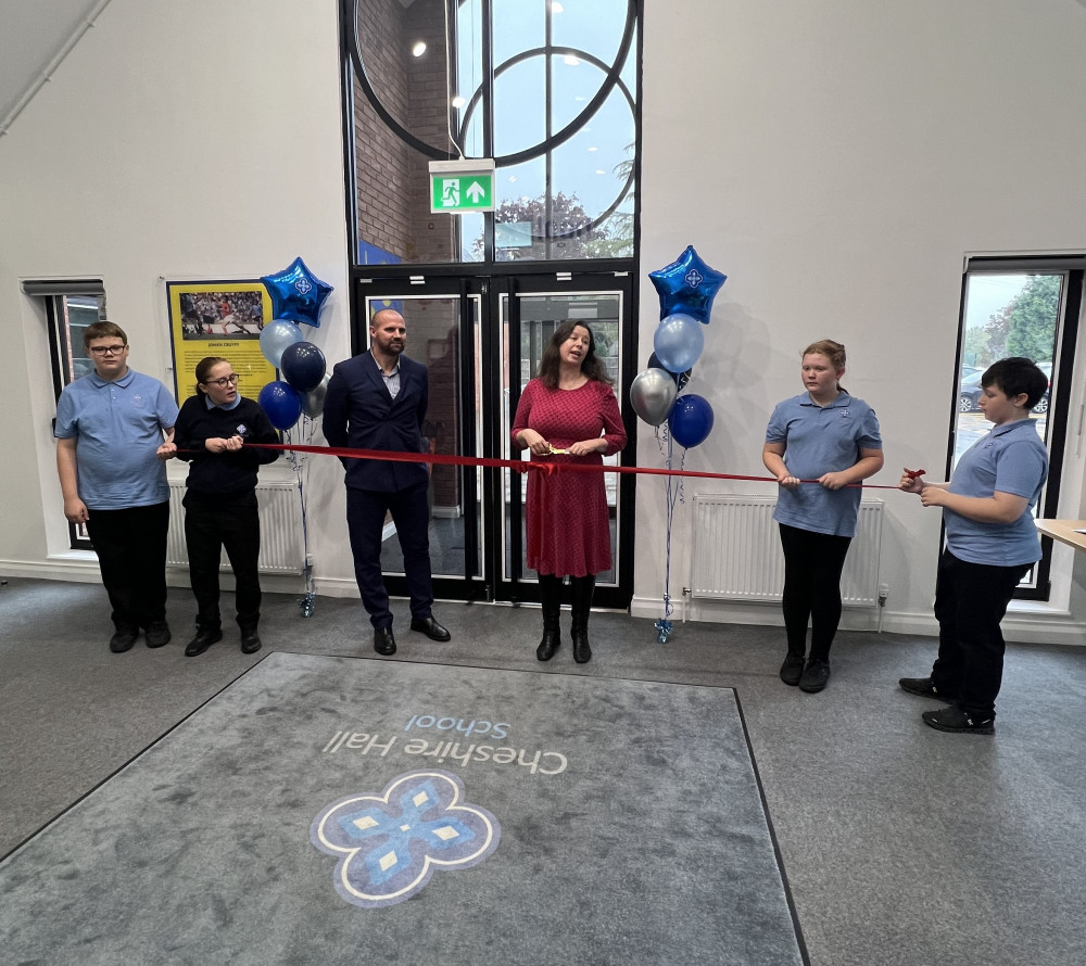Sarah Russell MP officially opened Cheshire Hall School with pupils, parents and the team recently. (Photo: Cheshire Hall School) Sarah Russell MP officially opened Cheshire Hall School with pupils, parents and the team recently. (Photo: Cheshire Hall School)